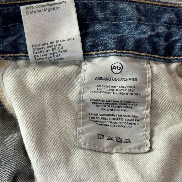 Adriano Goldschmied Patched Slouchy Jean SZ 27 Ex Boyfriend Slim Thrashed Blue - Picture 15 of 16